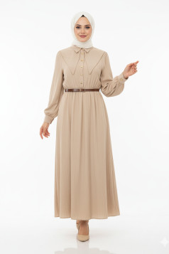 فستان هيا العملي الصيفي اللون البيج 