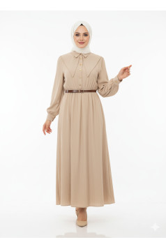 فستان هيا العملي الصيفي اللون البيج 