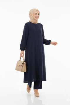 (الاردن فقط )طقم لونا المناسب لموسم الصيف عملي لون نيلي 