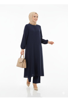 (الاردن فقط )طقم لونا المناسب لموسم الصيف عملي لون نيلي 