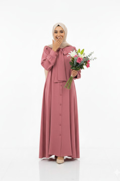 فستان سامية الصيفي العملي – لون زهر