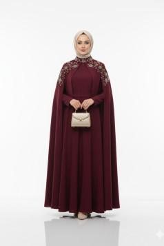 فستان تالين  الرسمي الصيفي  (خمري ) 