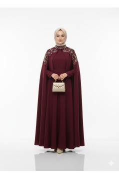 فستان تالين  الرسمي الصيفي  (خمري ) 