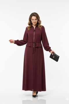 طقم حياة فستان عملي صيفي (خمري )