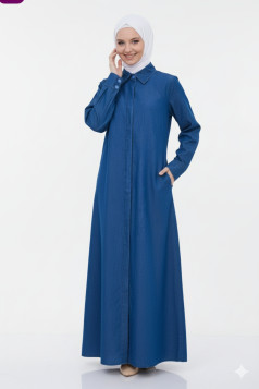 عباية جينز لون ازرق J1000