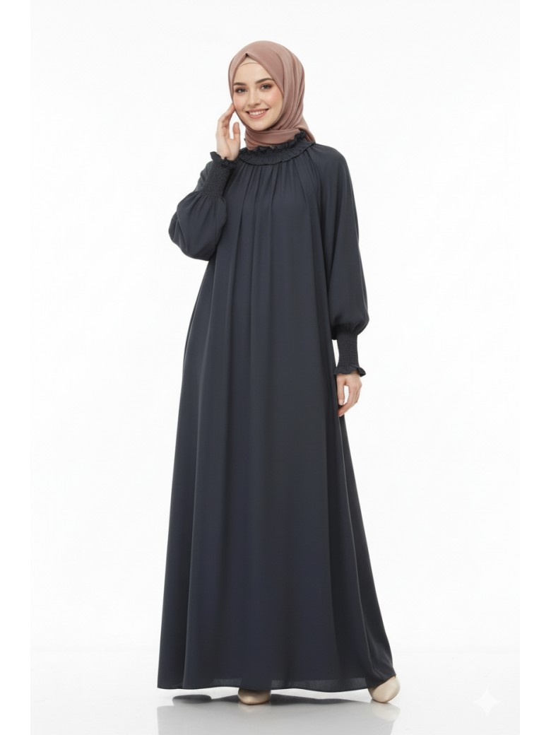 عباية طويله وفضفاضه مصممة بتصميم انيق ستاندرد  (رمادي فاتح) 1386