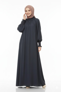 عباية طويله وفضفاضه مصممة بتصميم انيق مقاس ستاندرد (فضي) 1386