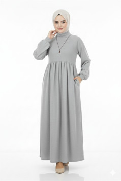 فستان لافندر الشتوي لون فضي 103