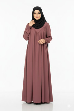 عباية فضفاضة مقاس ستاندرد مصممة بطيات على شكل مثلث وردي 1399