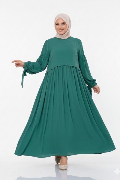 فستان واسع بأكمام مربوطة (مينت) 1430