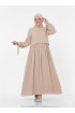 فستان واسع بأكمام مربوطة (بيج) 1430