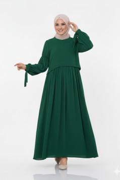فستان واسع بأكمام مربوطة (زمرد) 1430
