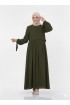 فستان واسع بأكمام مربوطة (زيتي) 1430