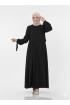 فستان واسع بأكمام مربوطة (اسود) 1430