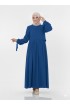 فستان واسع بأكمام مربوطة (أزرق) 1430