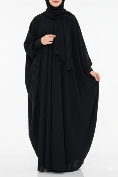 عباية الفراشة أنيقة وعملية (أسود) T10076