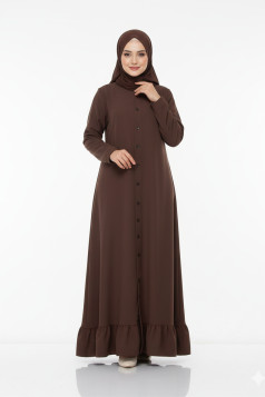 عباية ريتاج مع حزام (بني) 4073