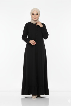 عباية ريتاج مع حزام (أسود) 4073