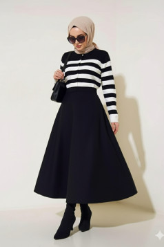 تنورة جوخ ميدي (أسود) 102