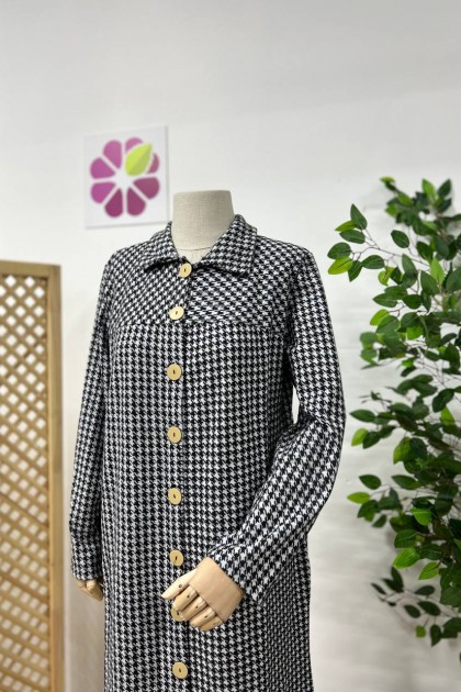 بلوزه كاروهات ابيض و اسود 01