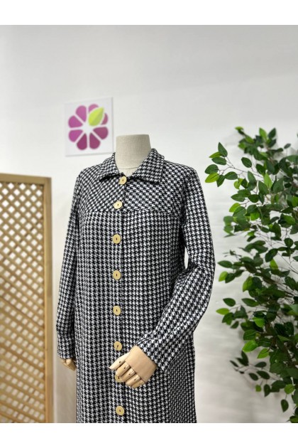 بلوزه كاروهات ابيض و اسود 01