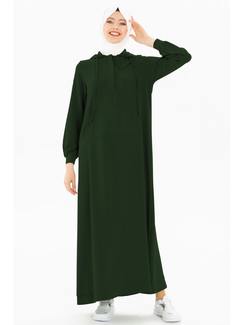 عباية عملية بأكمام زم  (هاكي) 1429