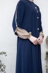 عباية هناء الفضفاضة بتصميم أكمام مميز (كحلي)