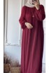 فستان روزا بأكمام مطوية (بوردو) 4077