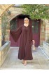 طقم مشلح بأكمام واسعة وفستان بتصميم مميز (بني) 1425