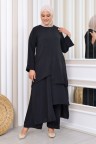 طقم مروة مكون من قطعتين للمحجبات (أسود) 1446