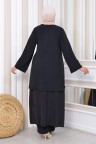 طقم مروة مكون من قطعتين للمحجبات (أسود) 1446