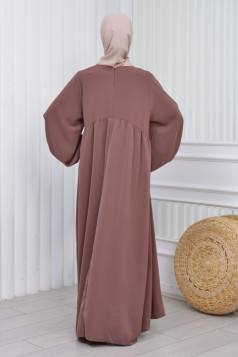 فستان ليزا فضفاض للمراه للمحجبه (بصلي) 1419