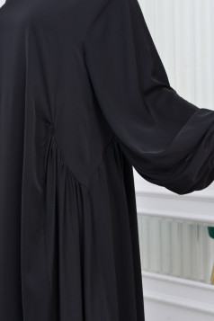 فستان ليزا فضفاض للمراه للمحجبه (أسود) 1419