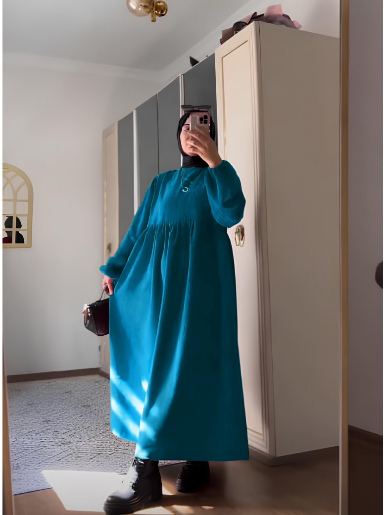 فستان تمارا بتصميم أنيق ومميز (تركواز) T10055