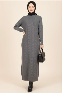 فستان نيسا التريكو (رمادي)