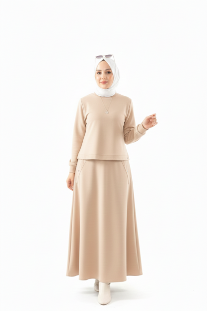 طقم وفاء (بيج)