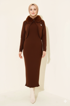  طقم ايلايدا التريكو (بني)