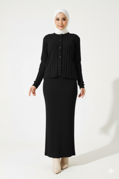 طقم نازلي التريكو (اسود)