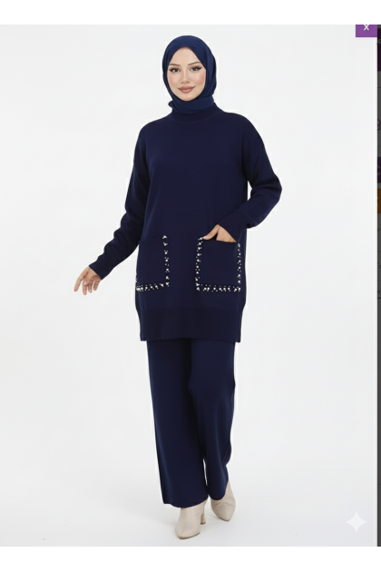 طقم جيرين التريكو (كحلي)