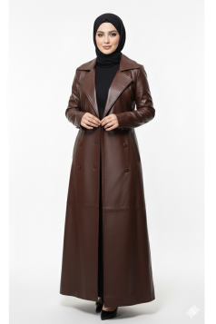 جاكيت روبي الجلد (بني)