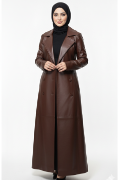 جاكيت روبي الجلد (بني)