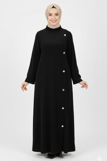 فستان غيداء الشتوي (اسود)