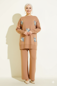 طقم يلدا التريكو (موكا)