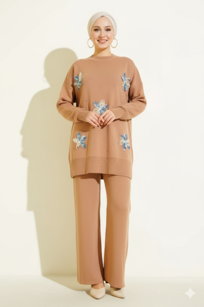 طقم يلدا التريكو (موكا)