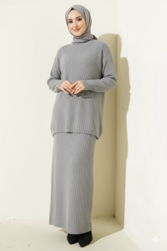 طقم جيدا التريكو (رمادي)