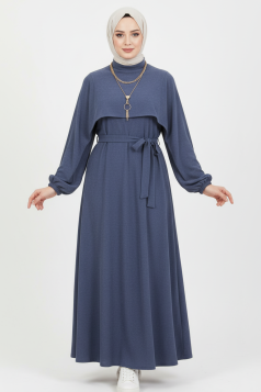 فستان سميحة (ازرق)