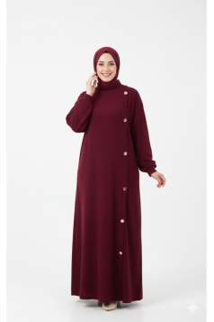 فستان غيداء الشتوي (خمري)