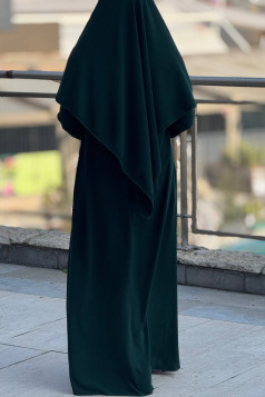 طقم عباية العقله مع حجاب  (زيتي )