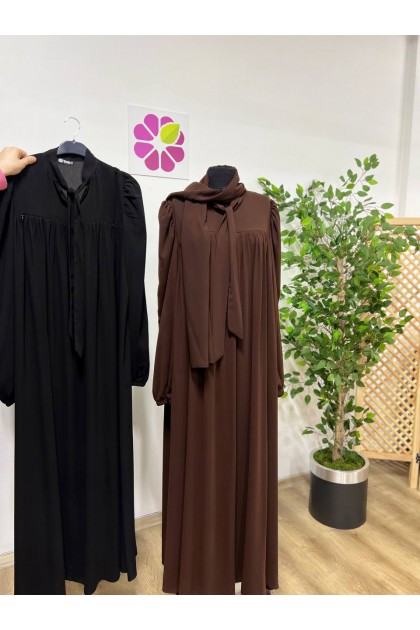 فستان حليمة كلوش مع الحجاب (اسود) 1601