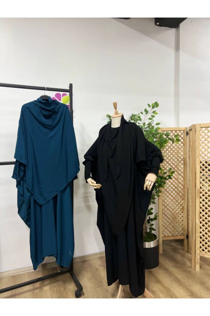 عباية ستاندرد مع الحجاب مريحة وعملية (زمرد) 4070